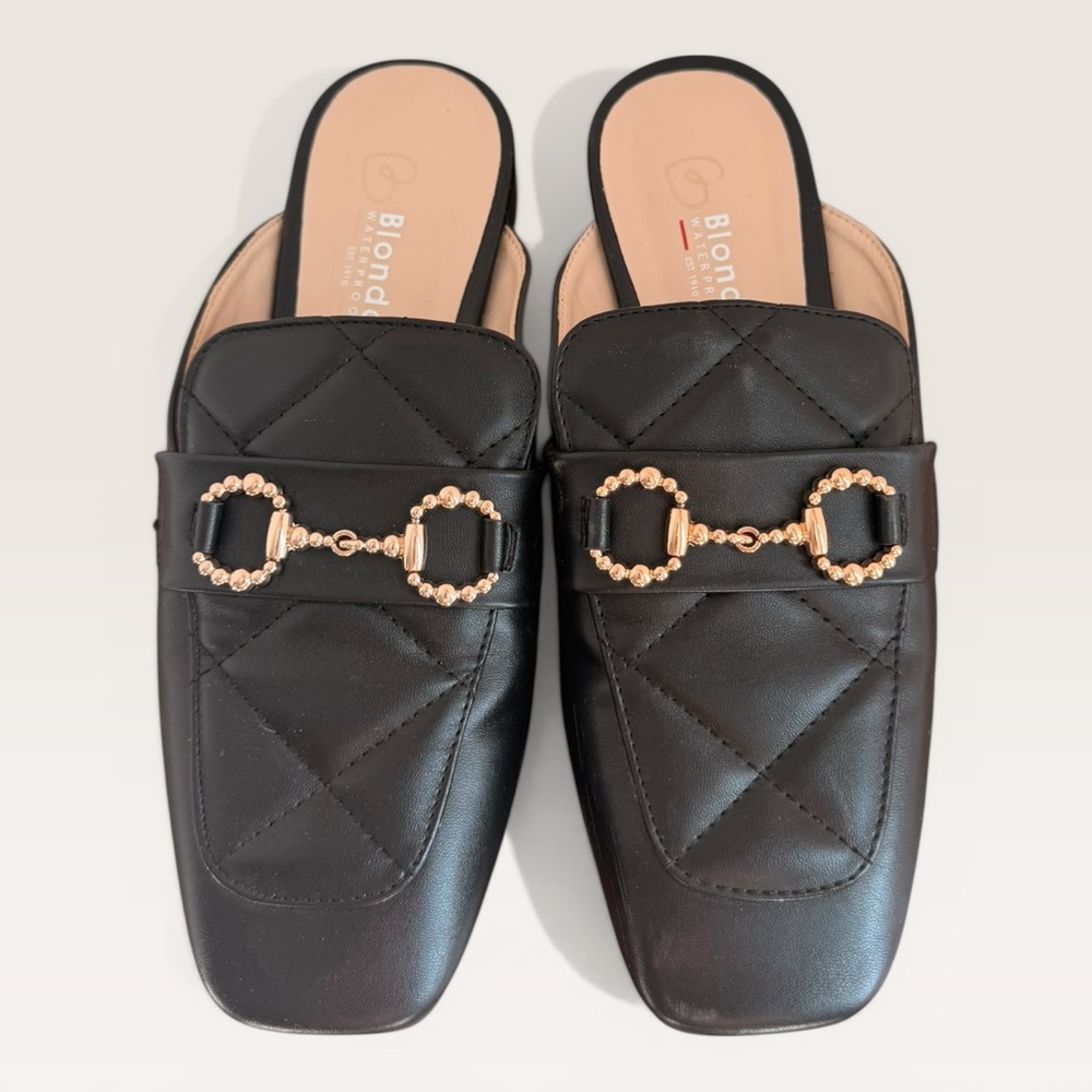 Blondo Black Quilted Mules Waterproof